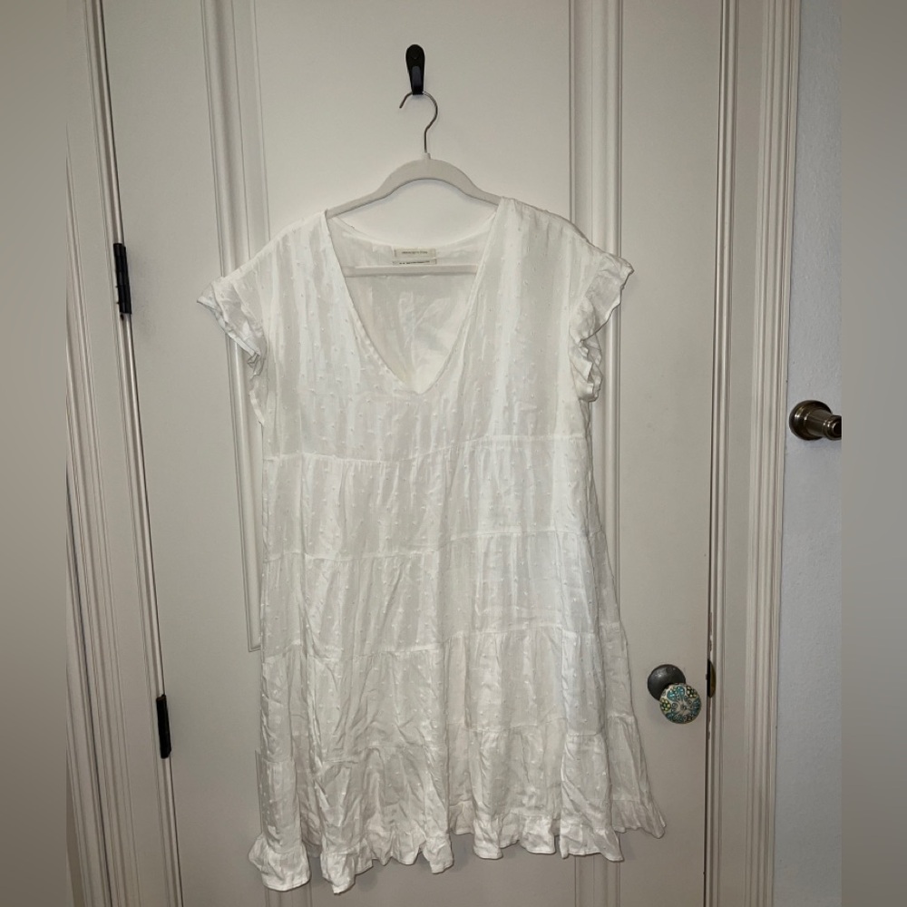 Urban Outfitters White Textured Mini Dress, Medium